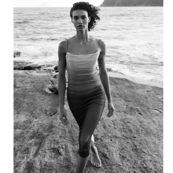 Zara PRINT DRESS WITH TULLE - Picture 14 of 16